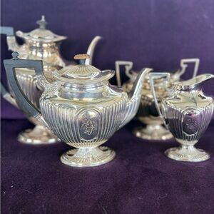 Vintage Silver Plated Tea Set - Silver Finish